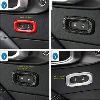 

Yimaautotrims Auto Accessory Front Door Lock Button Switch Cover Red Matte Carbon Fiber ABS Fit For Jeep Wrangler JL 2018 - 2020