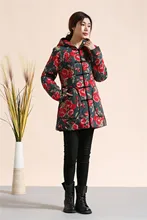 Chinese style Winter Coat Women Down Jackets Long Cotton-Padded Clothes hooded Coats Parkas Casual Parka Wadded