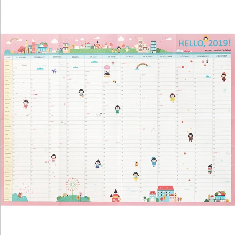us 0 78 24 off 2019 365days paper wall calendar daily planner notes study new year plan schedule 43 58cm office school supply in calendar from daily planning calendar