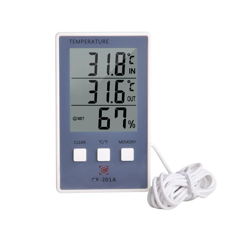 2.7 LCD Wireless Weather Station Indoor Outdoor Clock Digital Thermometer