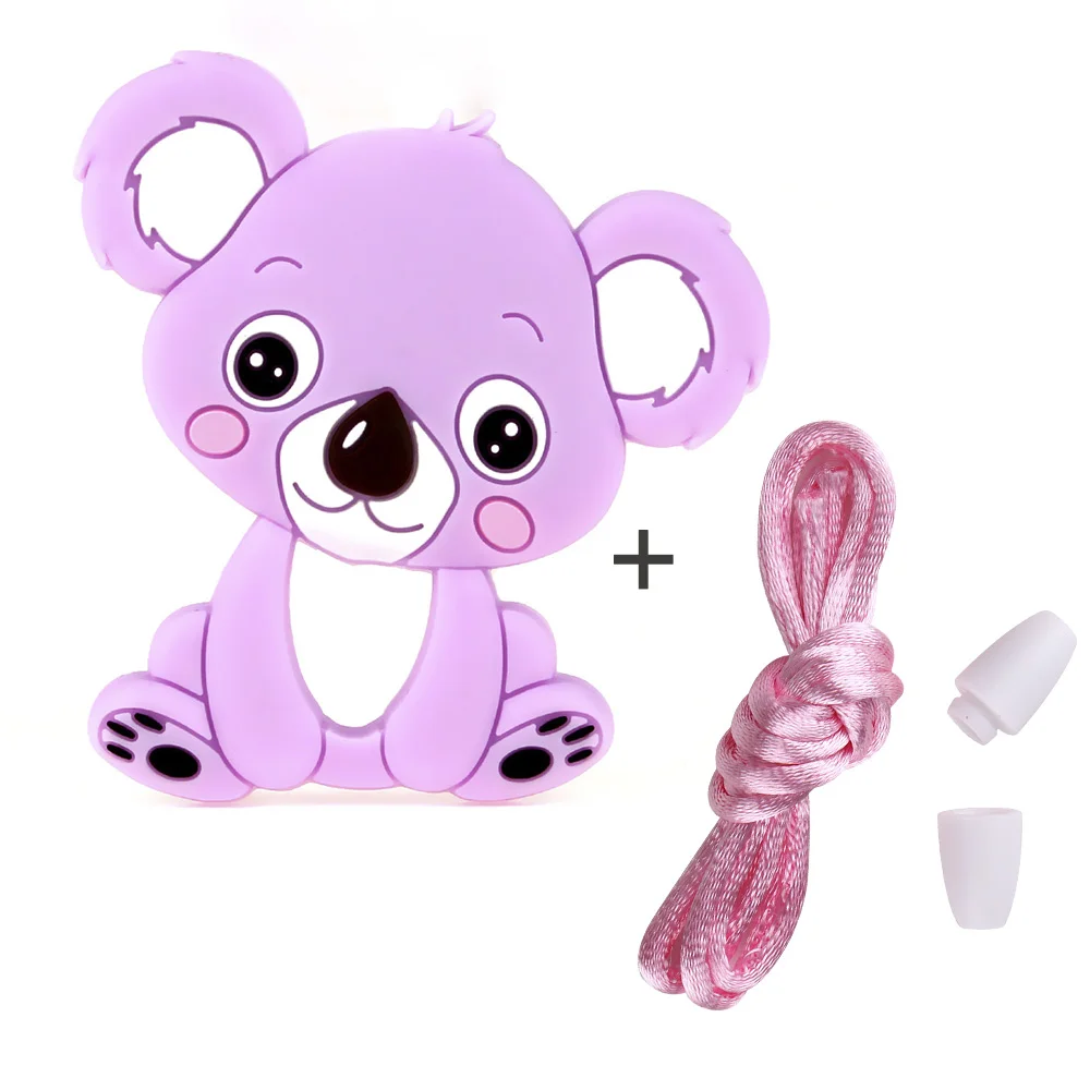 BPA Free Koala Baby Teether Silicone Beads For DIY Teething Necklace Gift Nurs Accessories Food Grade Silicone Teether Rodents - Цвет: 1pc silicone teether