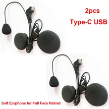 2 шт type-C USB мягкий наушник и микрофон для BT-S2 BT-S3 мотоцикла Bluetooth домофон для полнолицевых шлемов