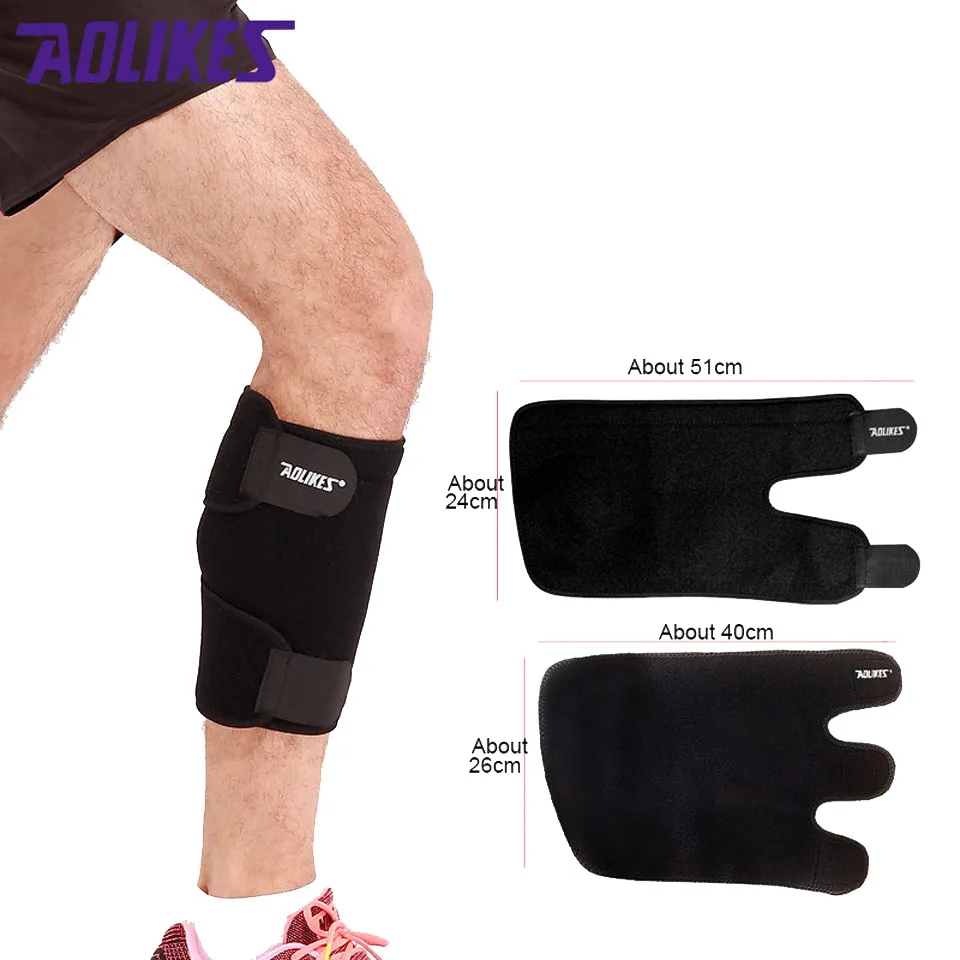 

AOLIKES Black Calf Guard Protector Calf Brace Support Compression Sleeves Cycling Leg Calf Pads Legwarmers Knee Brace Support