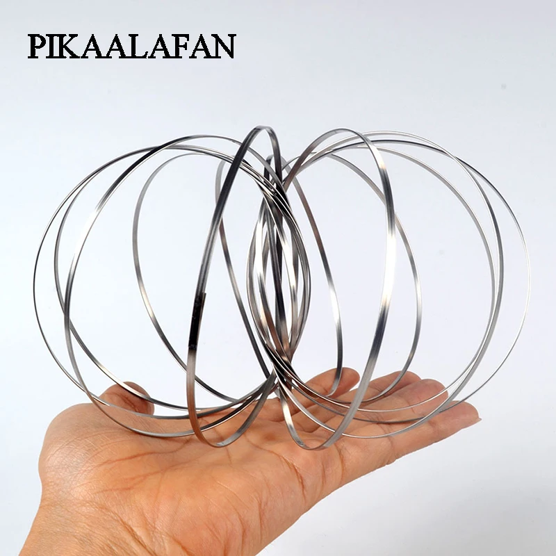 

PIKAALAFAN Magic Ring Flow Rings Toys Fluid Bracelet Stainless Steel Pattern Spring Deformation And Decompression Inductive Toy