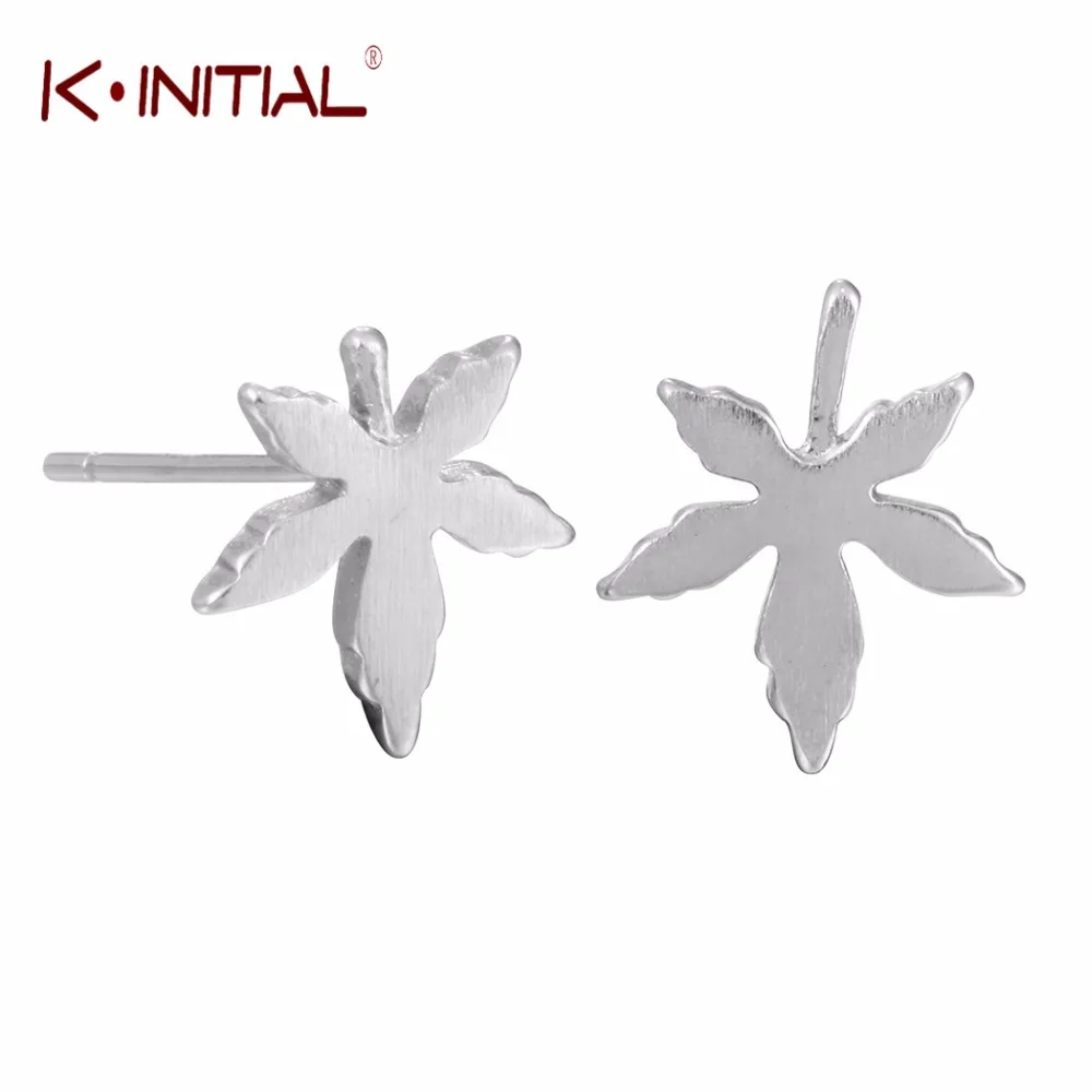 

Kinitial Fashion Plata Four Leaves Leaf Stud Earrings Original 925 Sterling Silver Heart Earring For Women Wedding Earring Gift