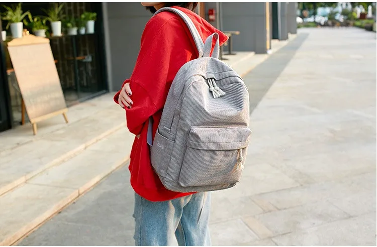 Casual backpacks women big capacity School Bags For Girls Soft Corduroy Bookbags Female Travel Rucksacks laptop backpack (12)