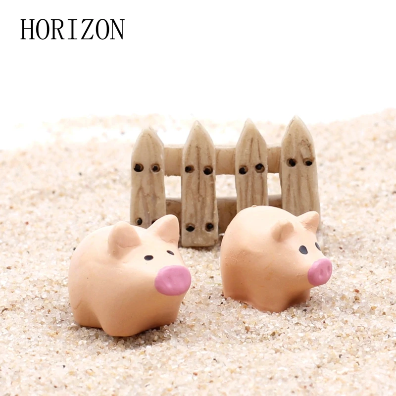 Beste 3 Stks set Kunstmatige Miniatuur Leuke Varken Hars Craft Bonsai Landschap Ornamenten Accessoires Thuis Tuin Decoratie
