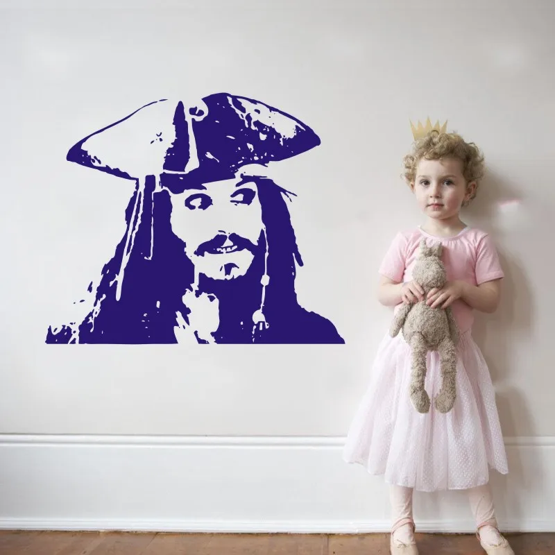 

Captain Jack Sparrow Wall Sticker Vinyl Decal Pirates Art Adventure Decorations Living Room Kids Nursery Home Deor Mural WW-292