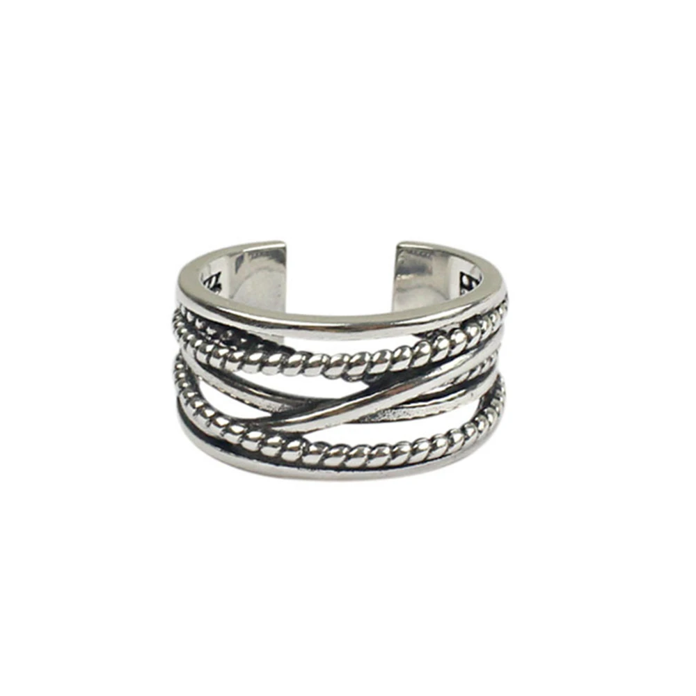 

Close To Me S925 Sterling Silver Handmade Fine Jewelry Vintage Punk Rings Irregular Ring for Women ALR086