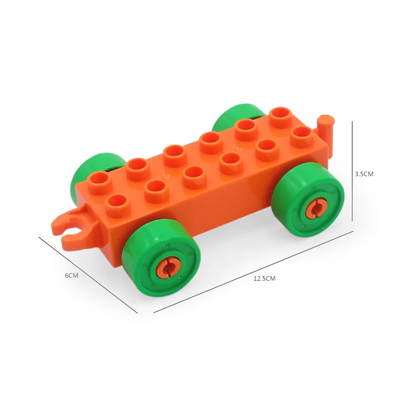 DIY большой размер Железнодорожный крест поезд трек строительные блоки Совместимость Duploe классический автомобиль аксессуары наборы кирпичи части игрушки для детей - Цвет: 1Pcs Block - 15