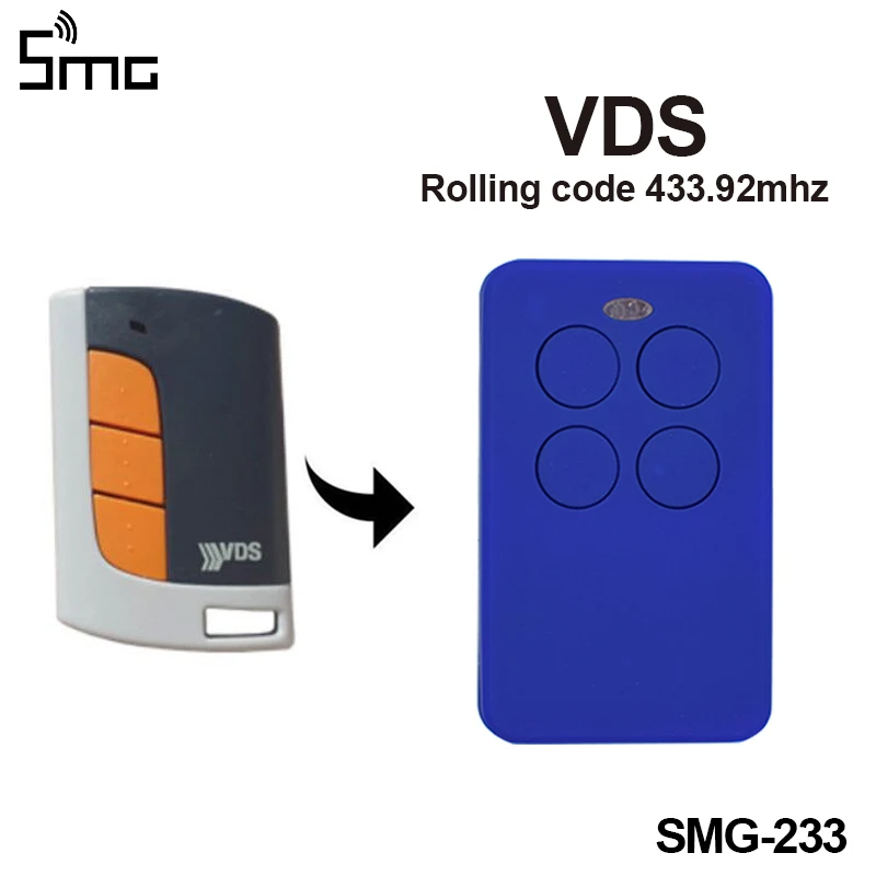 

For VDS ECO-R TRQ P 433.92MHz Rolling Code Remote Control Garage Gate Openers VDS remotes consoles to clone freeshipping keyfod