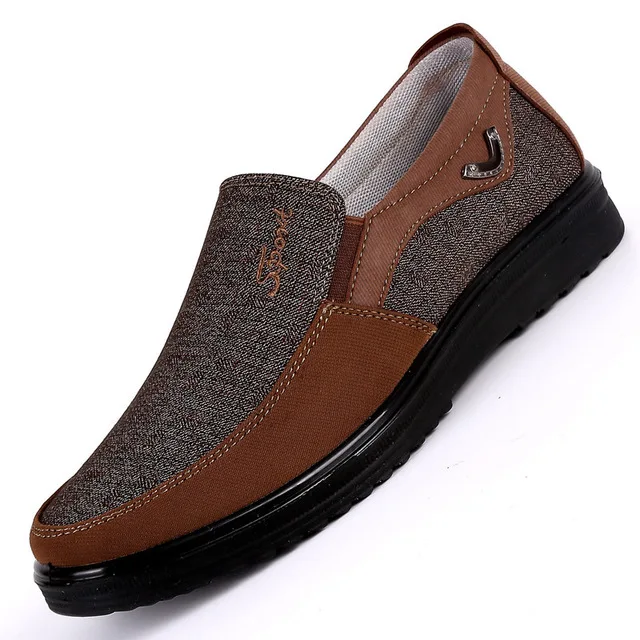 Лидер продаж; Брендовая обувь; Мужская обувь для взрослых; резиновая однотонная обувь без шнуровки на плоской подошве; дышащая удобная обувь; Tenis Masculino Adulto Sapato Zapatos - Цвет: Brown