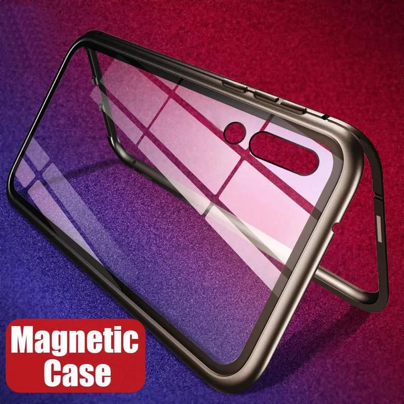 

Magnetic Adsorption Flip Case for iPhone XR XS Max X 8 Plus 7 6 6S Tempered Glass Cover Luxury Metal Bumpers for iPhone 7 8 Case