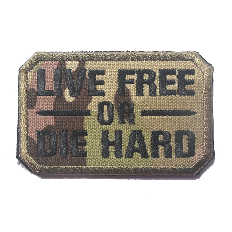 

Embroidered Patch Army LIVE FREE OR DIE HARD Cstume Applique Emblem Badges Tactical Military Morale Patches 4 Colors 3"*2"