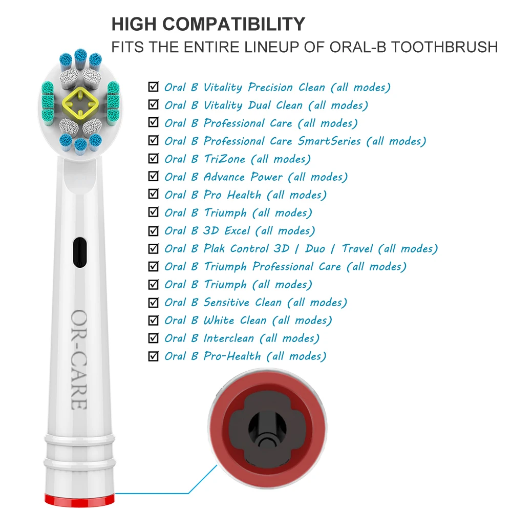8 шт. белые насадки для зубной щетки 3D PRO Oral b зубных щеток с колпачки подходят