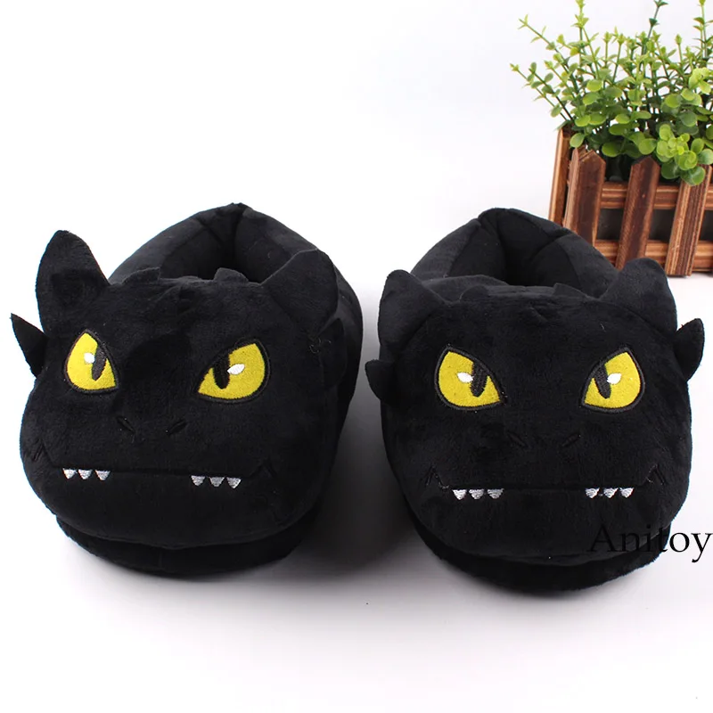 

Kawaii Plush Toys How to Train Your Dragon Toy Toothless Dragon Plush Slippers Winter Indoor Shoes Comfy Slipper 28cm