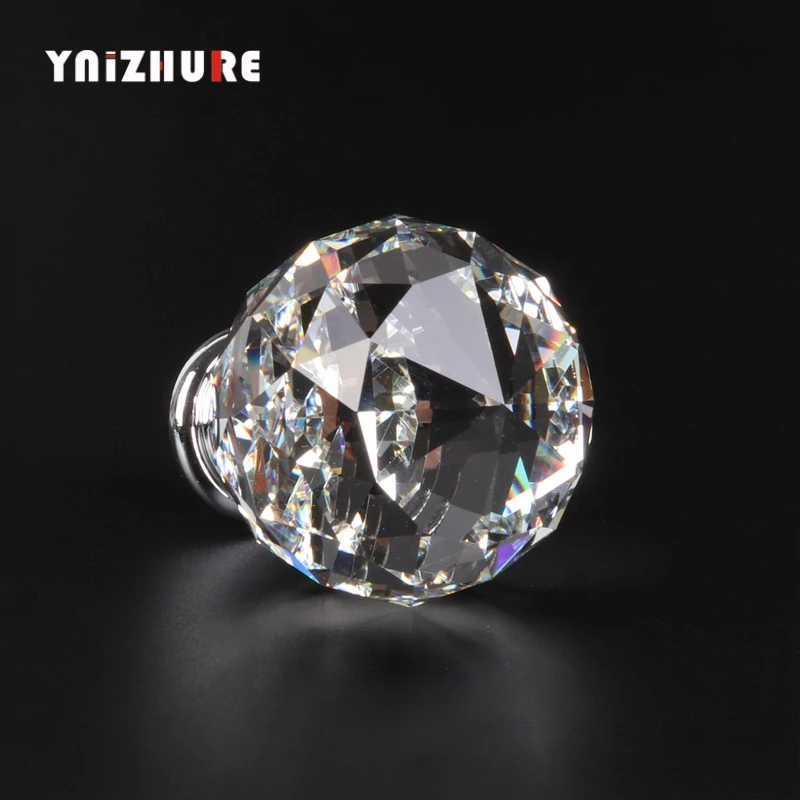 

10pcs 30mm Diamond Ball Shape Crystal Glass Knobs Cupboard Pulls Drawer Knobs Kitchen Cabinet Handles Furniture Handle Hardware