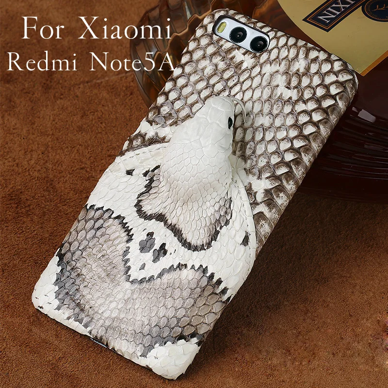 

wangcangli brand phone case real snake head back cover phone shell For Xiaomi Redmi Note5A full manual custom processing