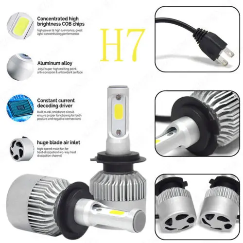 

H4 H7 H11 H1 H13 H3 9004 9005 9006 9007 9012 COB LED Car Headlight Bulb Hi-Lo Beam 72W 8000LM 6500K Auto Headlamp 12v 24v