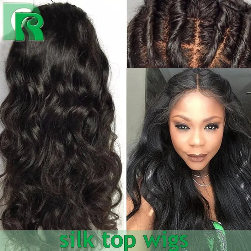 8A Brazilian Silk Base Wigs Glueless Full Lace Wig Silk