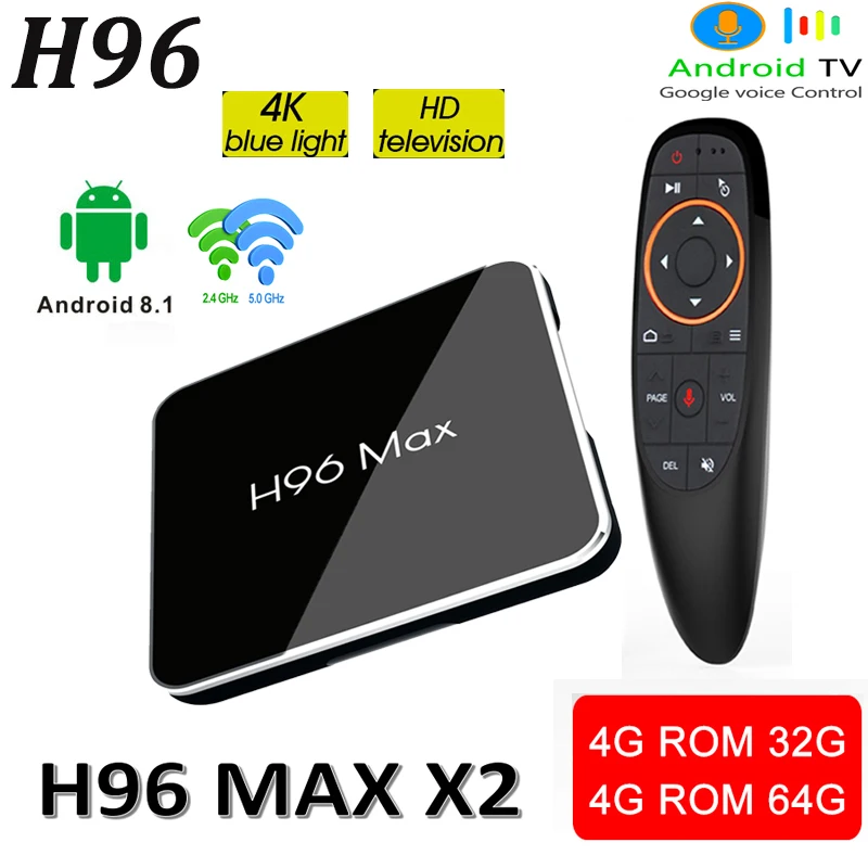 4 ГБ Оперативная память 64G Встроенная память ТВ коробка H96 MAX X2 Android 8,1 4 K 3D Android ТВ 2,4G и 5G Wi-Fi pk X96 max h96 Декодер каналов кабельного телевидения Google