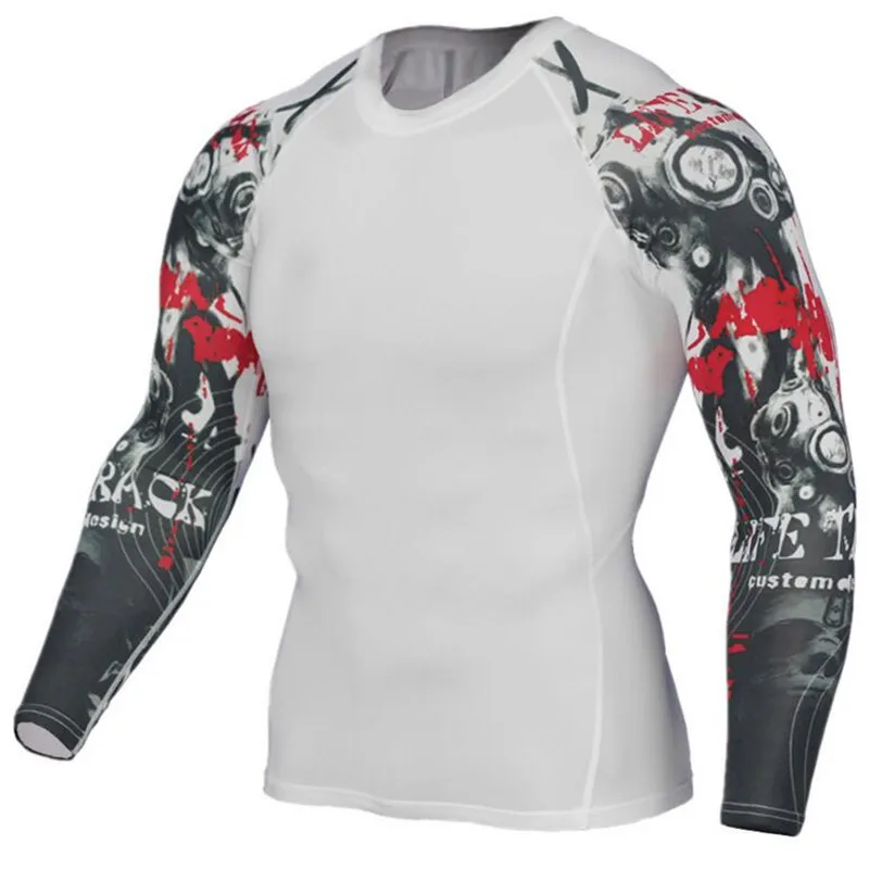 

IGGY Brand Men Tights T-shirt Male Compression Shirt Black UV Resista Long Sleeve Size S-XXXXL Air small parcel