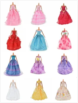 

One Pcs Doll Dress Clothes Clothing Elegant Lace Multi Layers Wedding Dress For Doll Luxury Floral Dolls Accessories