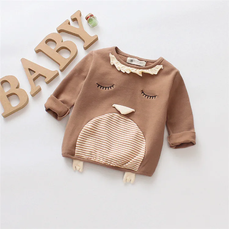 Benemaker/Новинка; Весенняя футболка с длинными рукавами для малышей; Одежда для девочек; Одежда для новорожденных; Детские топы; детский пуловер; футболки; YS012 - Цвет: Brown