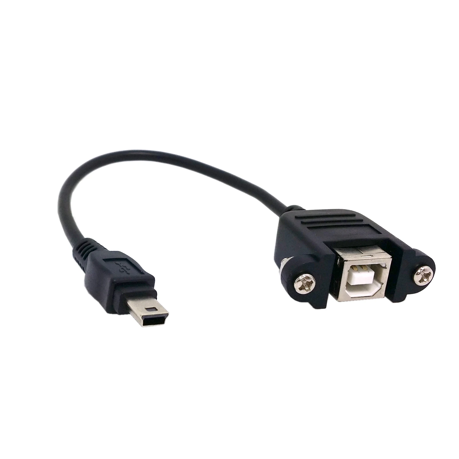 

USB 2 0 Mini B 5PINMALE to Standard B Type Female with Screw Hole Cable 0 2M