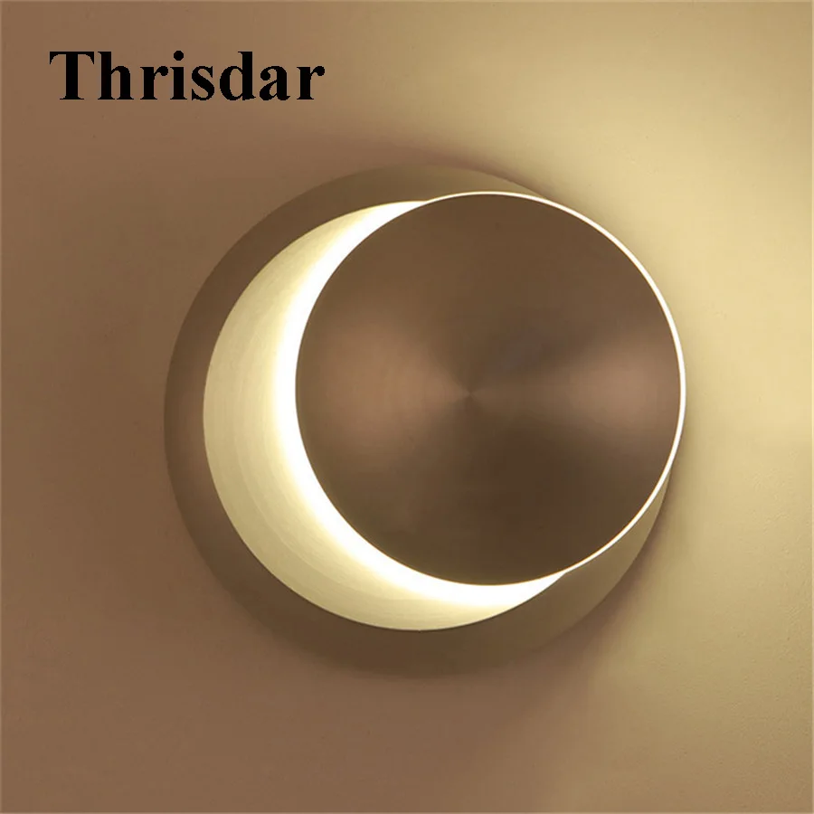 

Thrisdar 5W Creative Round LED Wall Lamp 360 Degree Rotating Modern Simple Bedside Aisle Corridor Porch Wall Light AC85-265V