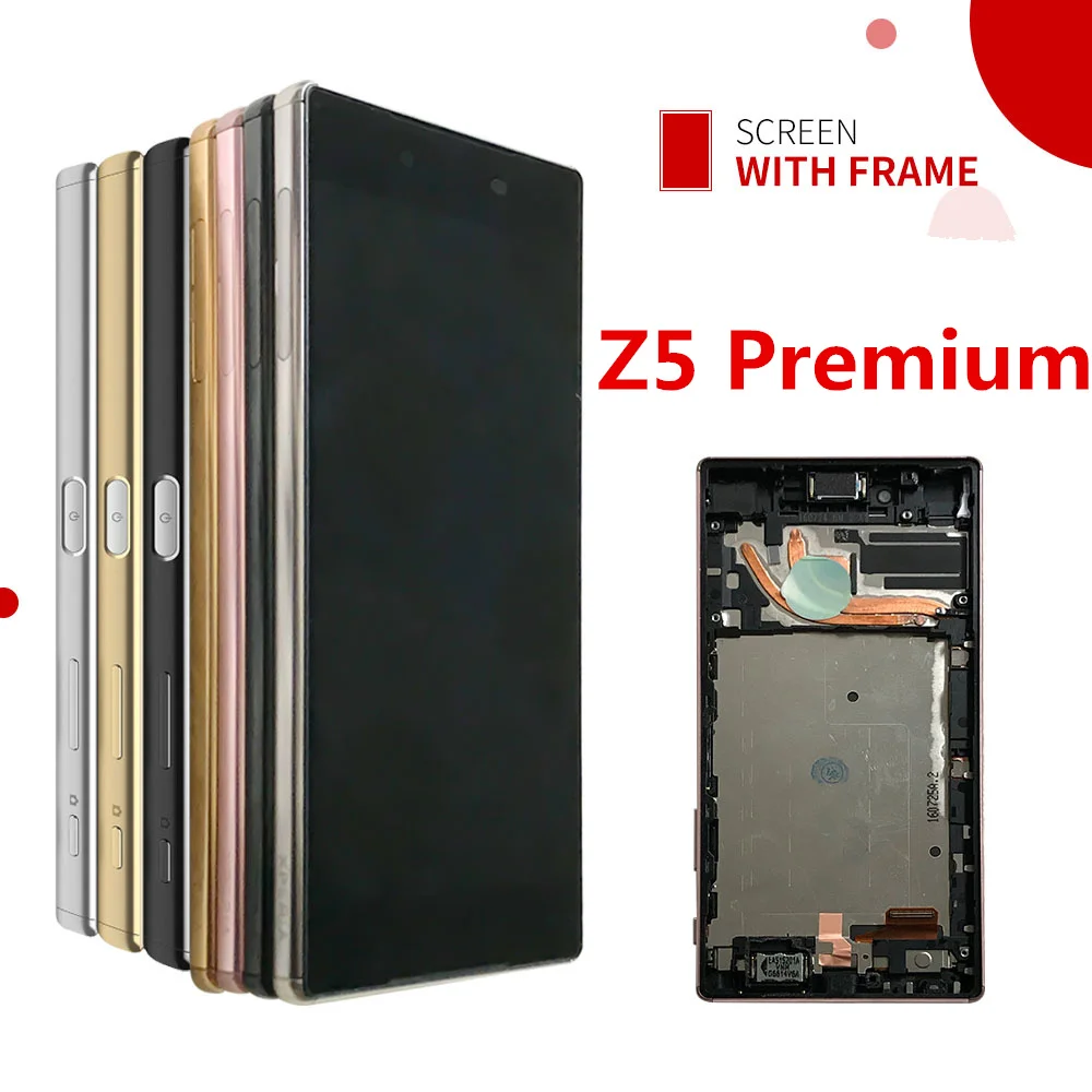 

Original For SONY Xperia Z5 Premium LCD Display Touch Screen Digitizer Assembly Screen Z5 PLUS E6853 E6883 Z5P LCD with Frame