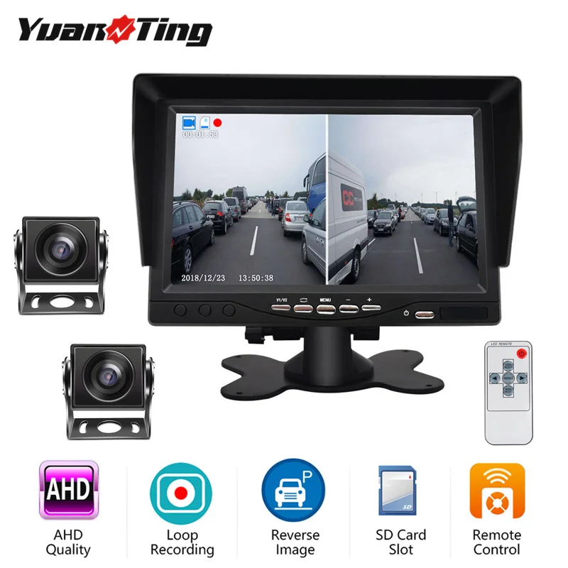 Видеорегистратор YuanTing 1080P IPS 7 дюймов AHD 4 контакта|Мониторы для авто| |