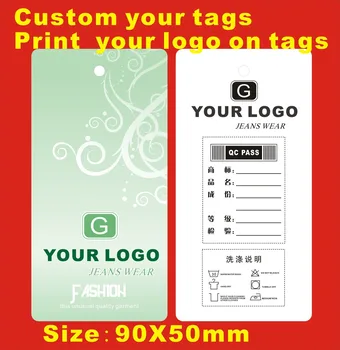 

Custom tags ,print your logo on tats Wholesale 500PCS your brand Tags 300gsm Paper Hang Tags90X54mm Garment Price Labels,