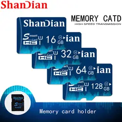 SHANDIAN Microsd карта 128 Гб 64 ГБ 32 ГБ 16 ГБ 8 ГБ класс 10 высокоскоростная карта памяти мини флэш-карта TF карта с бесплатной упаковкой