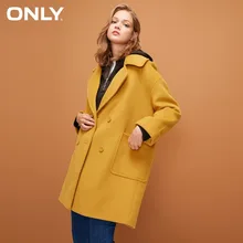 Только женское зимнее новое длинное пальто с шерстью двубортное шерстяное пальто простое и универсальное двубортное пальто женское| 11836T512
