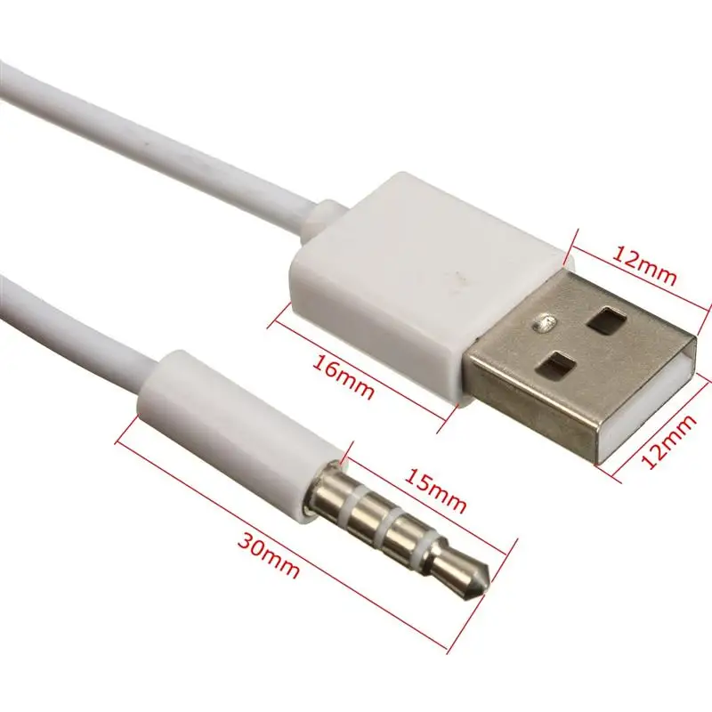 Новейший USB 2,0 папа до 3,5 мм наушники аудио AUX штекер Автомобильный Кабель Разъем зарядное устройство кабель провод шнур