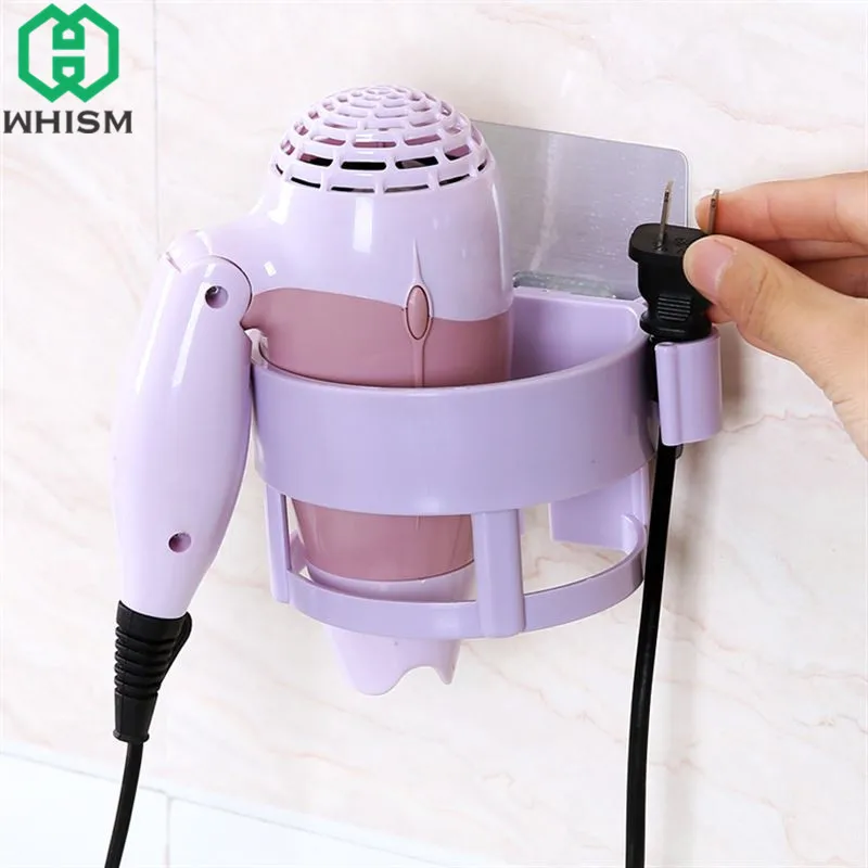 WHISM البلاستيك مجفف الشعر حامل متعددة الوظائف لاصق مُجفف شعر المنظم سلس الحمام رفوف الفضاء التوقف التخزين رف WHISM البلاستيك مجفف الشعر حامل متعددة الوظائف لاصق مُجفف شعر المنظم سلس الحمام رفوف الفضاء التوقف التخزين رف