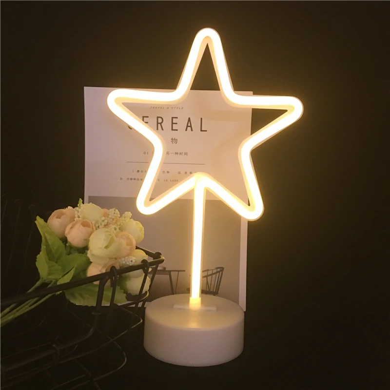 Leedome Star Moon Lightning светодиодный неоновый ночник AA батарея огни для комнаты