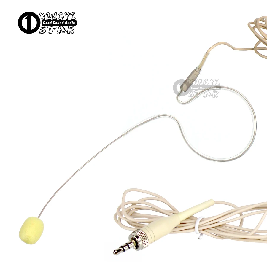 

5Pcs Skin Color Single Earhook Headset Microphone 3.5mm Screw Lock Stereo Plug Condenser Mic For Wireless BodyPack Transmitter