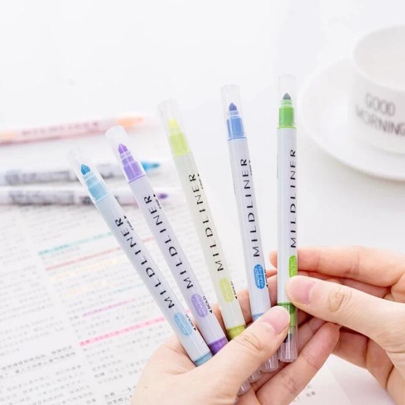 Японские канцелярские принадлежности Мягкий лайнер двуглавая флуоресцентная ручка Milkliner ручка-маркер цветная Марочная ручка милые школьные принадлежности
