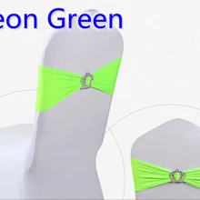 Неоновый зеленый цвет пряжка с короной лента из лайкры для украшения для свадебных стульев повязка из спандекса стрейч галстук-бабочка лайкра лента пояс в продаже