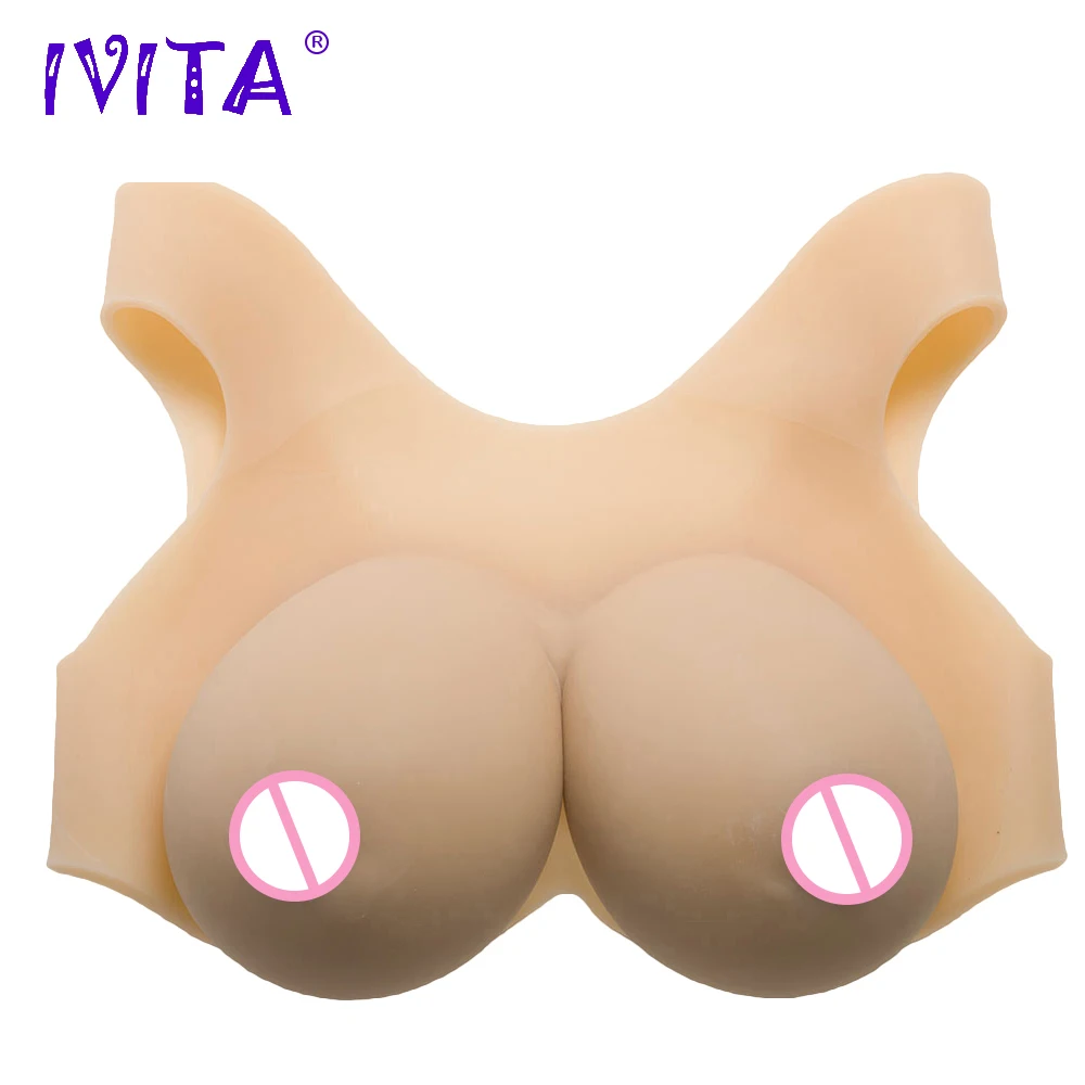 Реалистичные Силиконовые груди IVITA 1800 г поддельные подходит для транссексуала