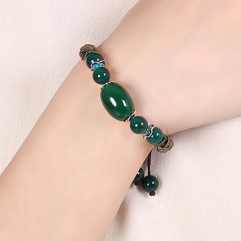 

can choose size Bracelet Decorative Jewelry Green Bead Jewelery Women Transhipment Pearls Hand Boots