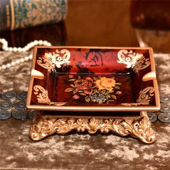 

New Pattern! European Style Palace Retro Painted Porcelain Cigar Ashtray Creative Ceramic Ornaments