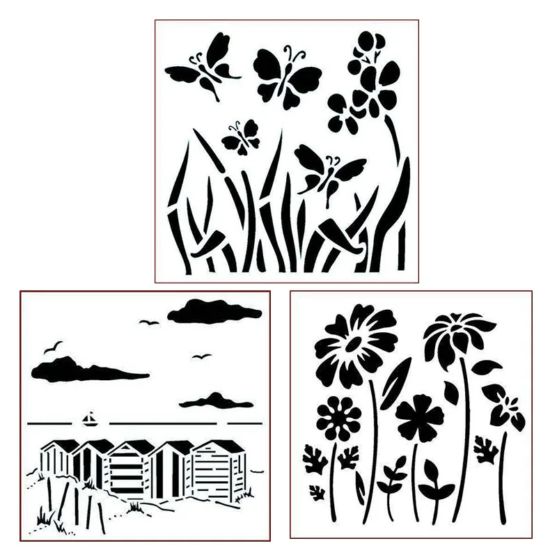 

Suburbs Butterfly Flowers Plastic Stencil for DIY Scrapbooking Embossing Paper Cards Crafts Templates 2019 New 6x6 inch