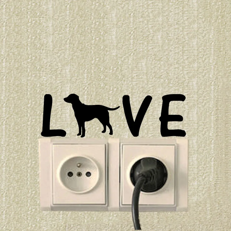

New 3D wall sticker wall decoration switch love dog decals for children's room wallpaper decorated stickers on the wall