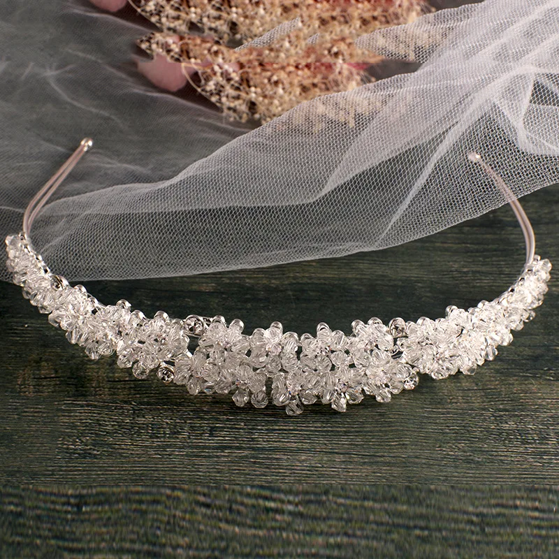 

Silver Handmade bridal headband full crystal bridal hairbands vintage wedding hair accessories bridal headpiece Prom Crown