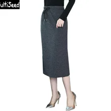 Cultiseed женские зимние трикотажные юбки, одежда, Женские однотонные повседневные женские длинные юбки, юбки для вечеринок