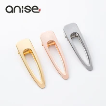 Anise Женская винтажная металлическая матовая заколка для волос для девочек, простые золотые/Серебристые заколки для волос, аксессуары для волос