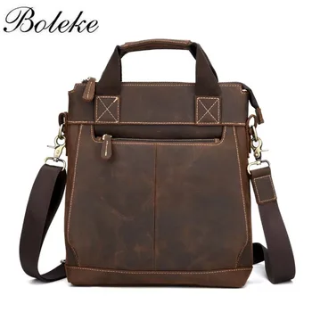 

Men's Shoulder Bag Genuine Leather Handle Messenger Bag Small Vintage Handmade Crazy Horse Leather Crossbody Bag Flap Bag